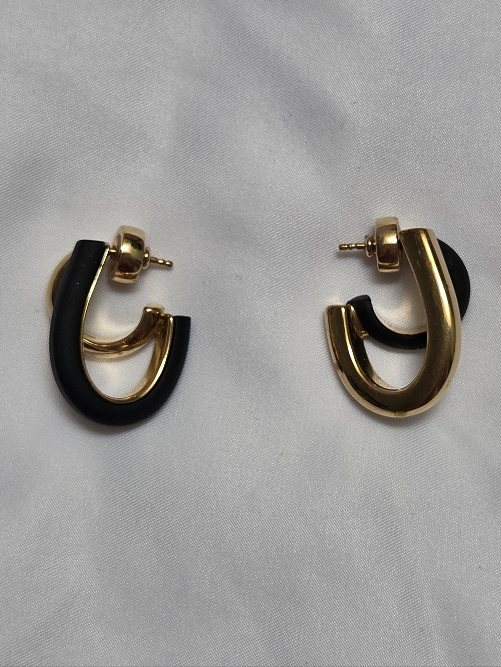 Givenchy Gold & Black Hoop Earrings